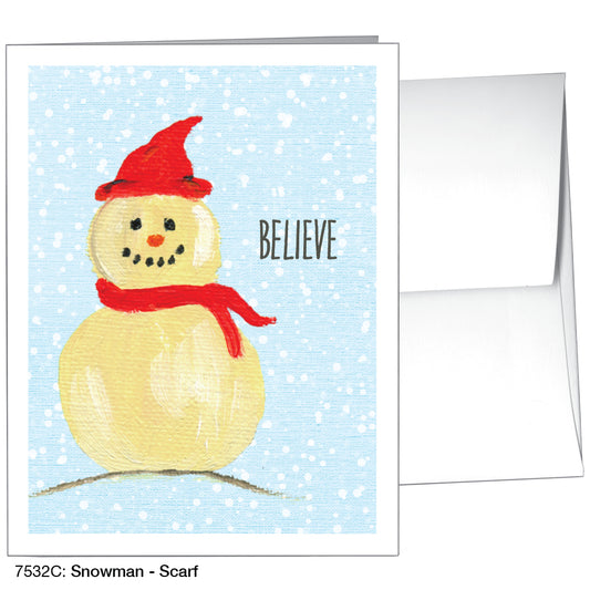 Snowman - Scarf, Greeting Card (7532C)