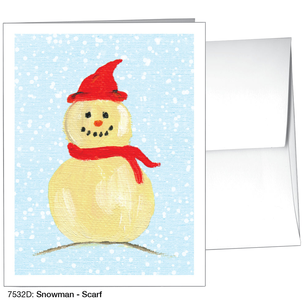 Snowman - Scarf, Greeting Card (7532D)