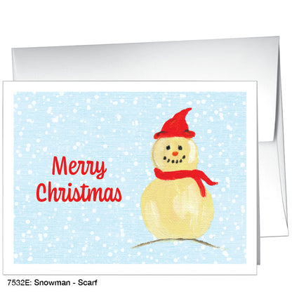 Snowman - Scarf, Greeting Card (7532E)