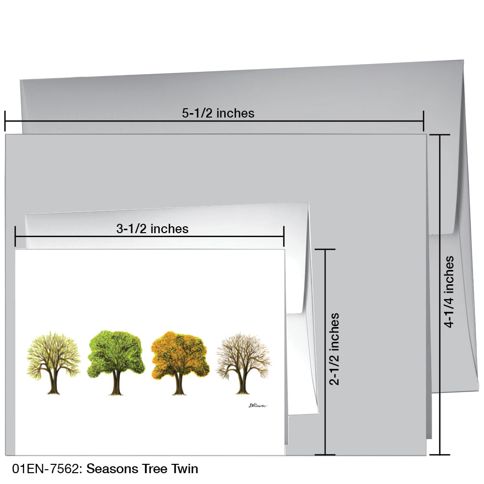 Seasons Tree Twin, Greeting Card (7562)