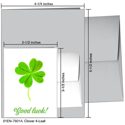 Clover 4-Leaf, Greeting Card (7601A)