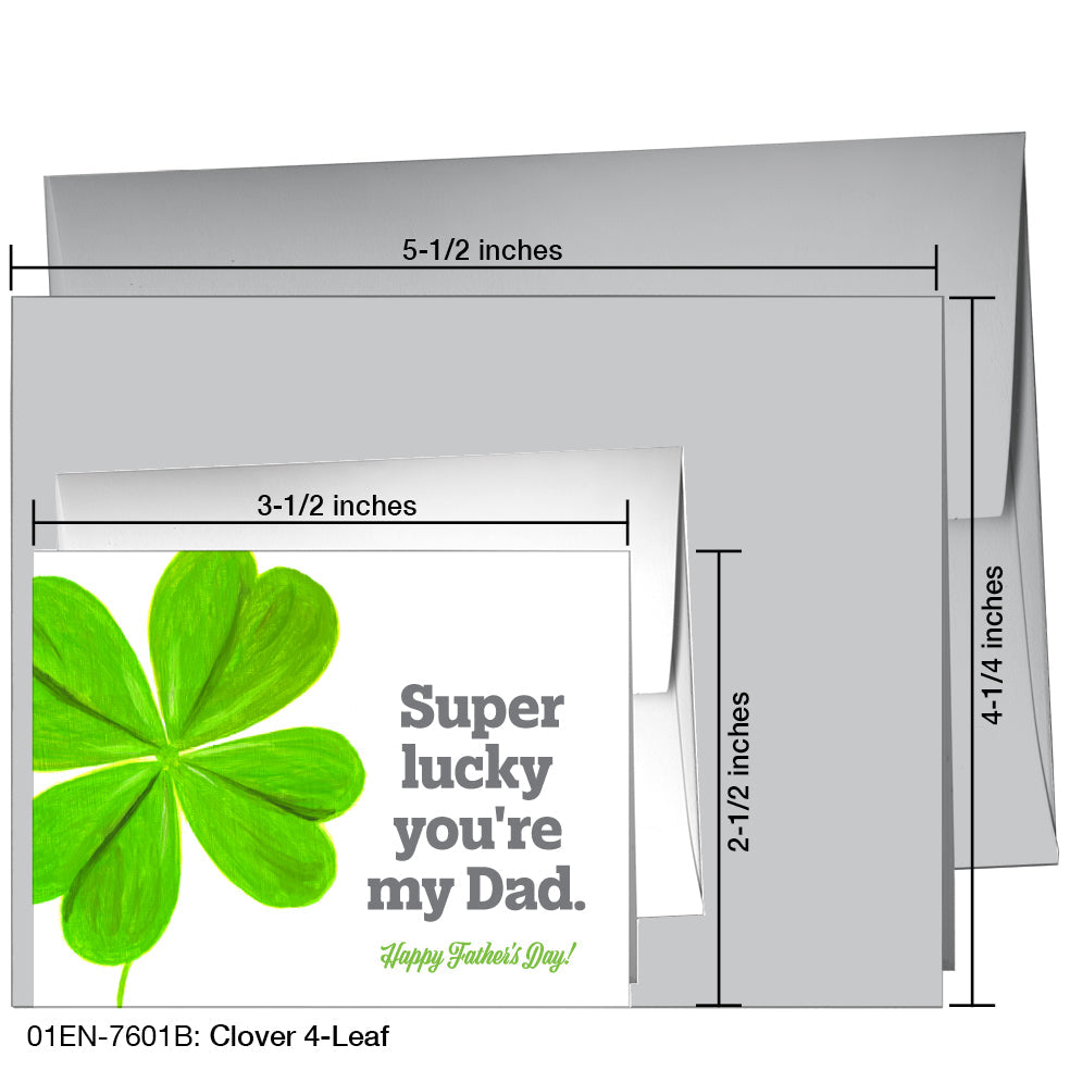 Clover 4-Leaf, Greeting Card (7601B)