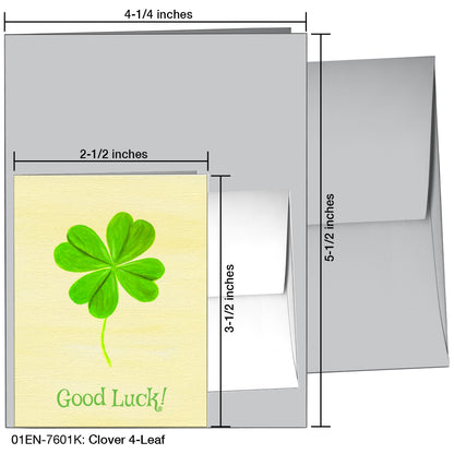 Clover 4-Leaf, Greeting Card (7601K)