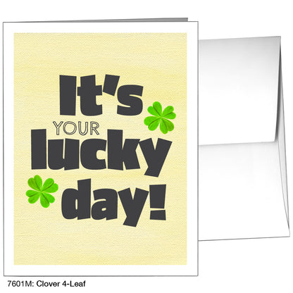 Clover 4-Leaf, Greeting Card (7601M)