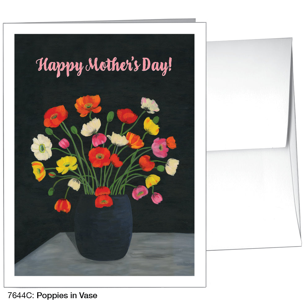 Poppies In Vase, Greeting Card (7644C)