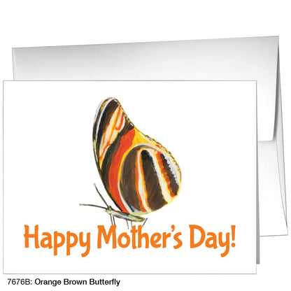 Orange Brown Butterfly, Greeting Card (7676B)