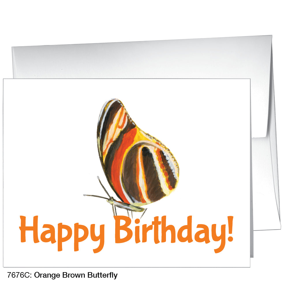 Orange Brown Butterfly, Greeting Card (7676C)