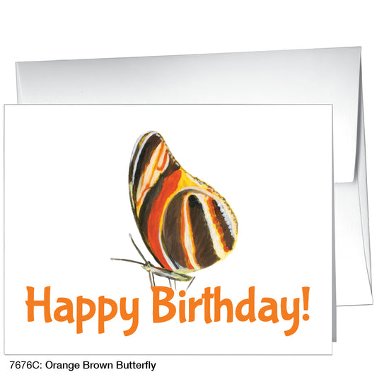 Orange Brown Butterfly, Greeting Card (7676C)