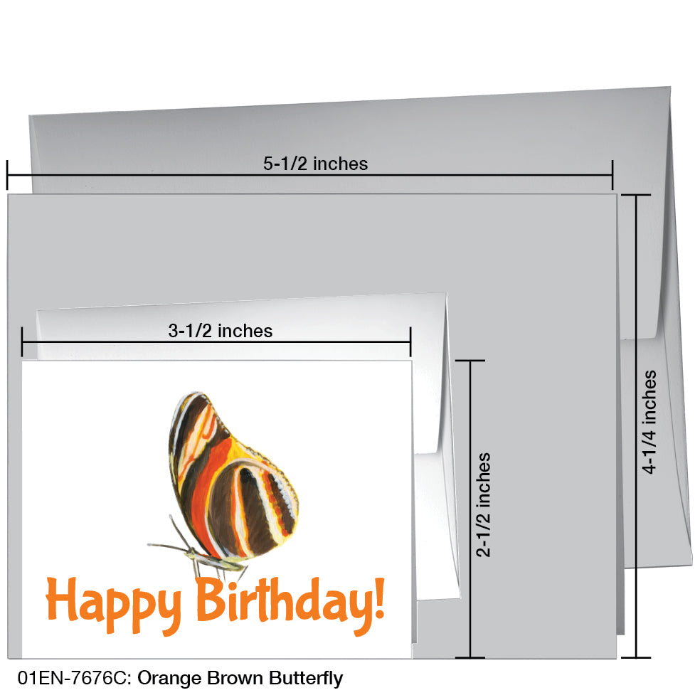 Orange Brown Butterfly, Greeting Card (7676C)