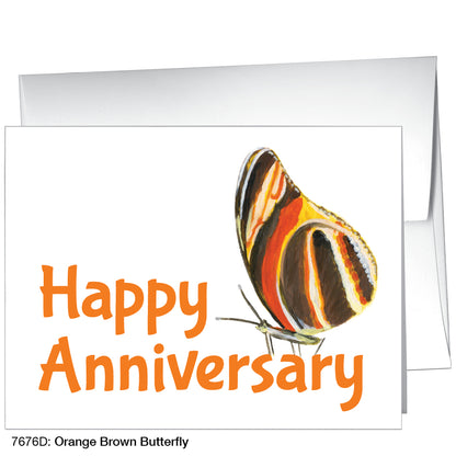 Orange Brown Butterfly, Greeting Card (7676D)