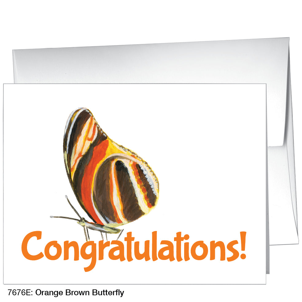 Orange Brown Butterfly, Greeting Card (7676E)