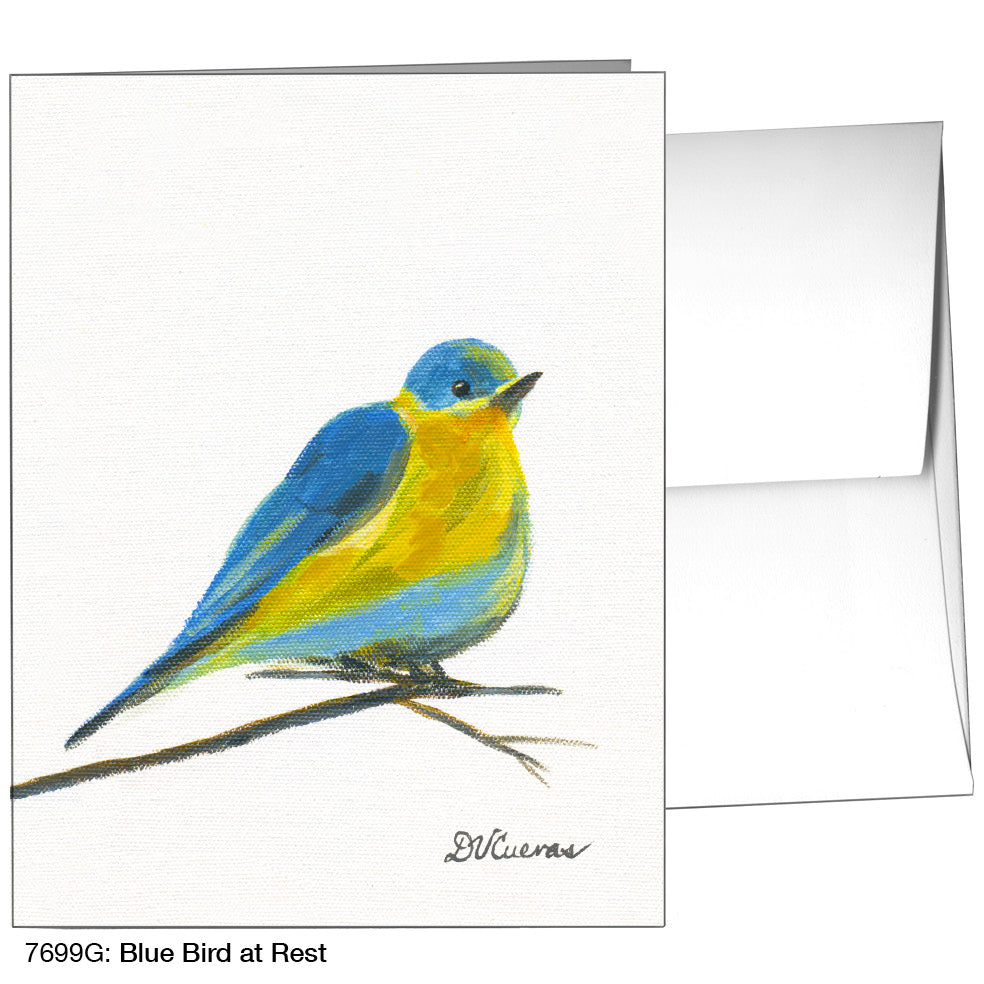 Blue Bird At Rest, Greeting Card (7699G)