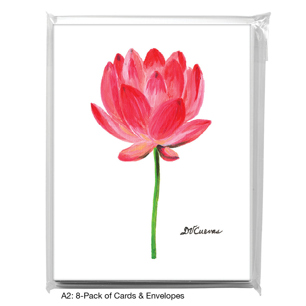 Pink Lotus Stem, Greeting Card (7719)