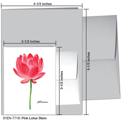 Pink Lotus Stem, Greeting Card (7719)