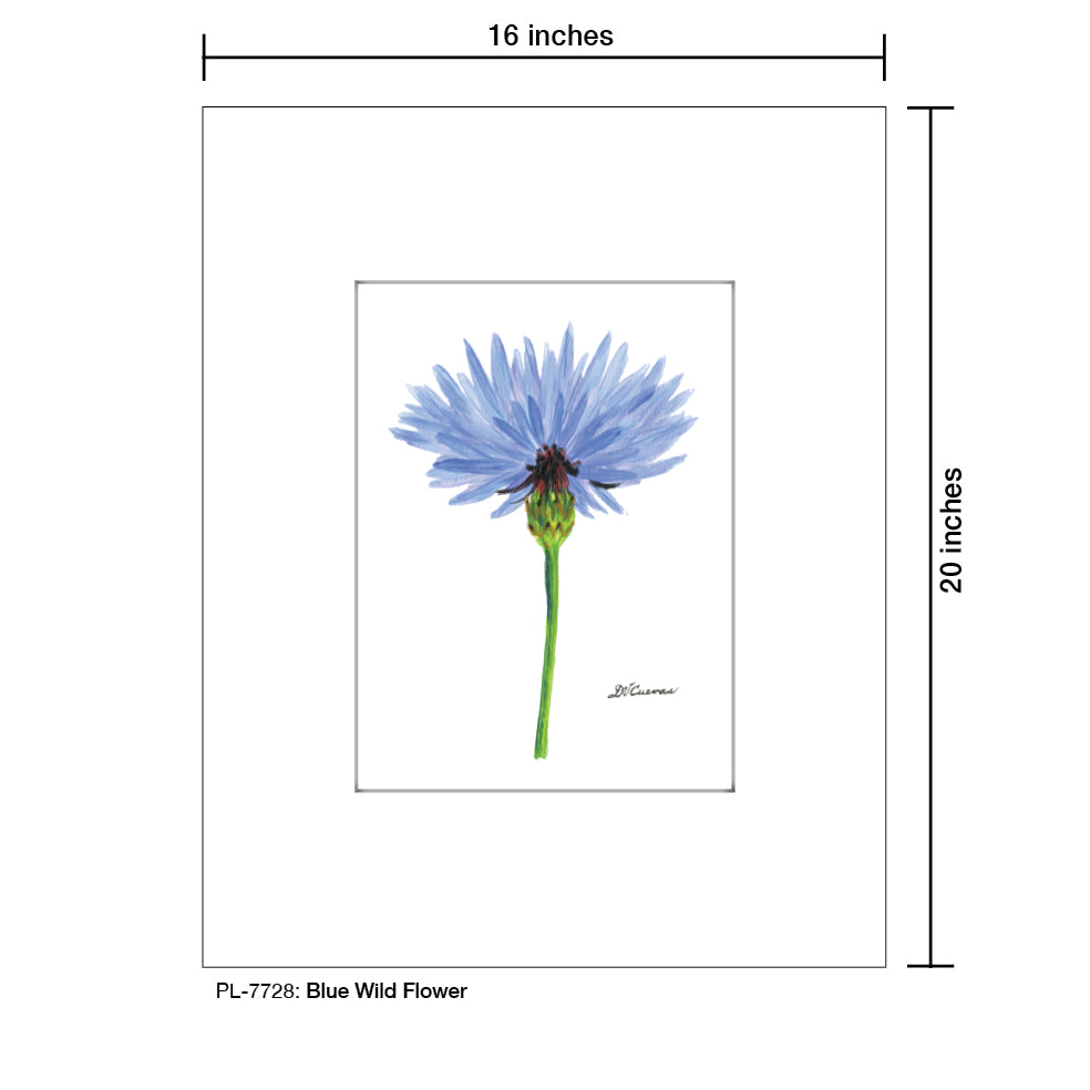 Blue Wild Flower Stem, Print (#7728)