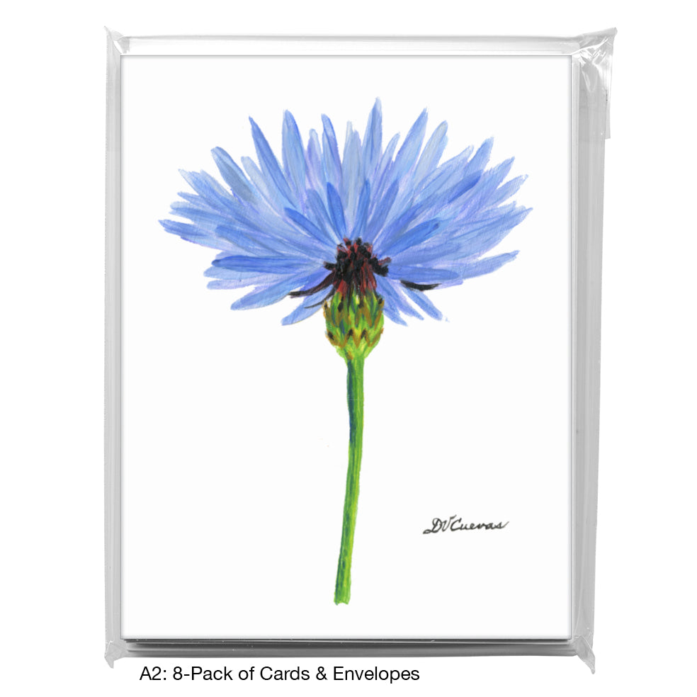 Blue Wild Flower Stem, Greeting Card (7728)