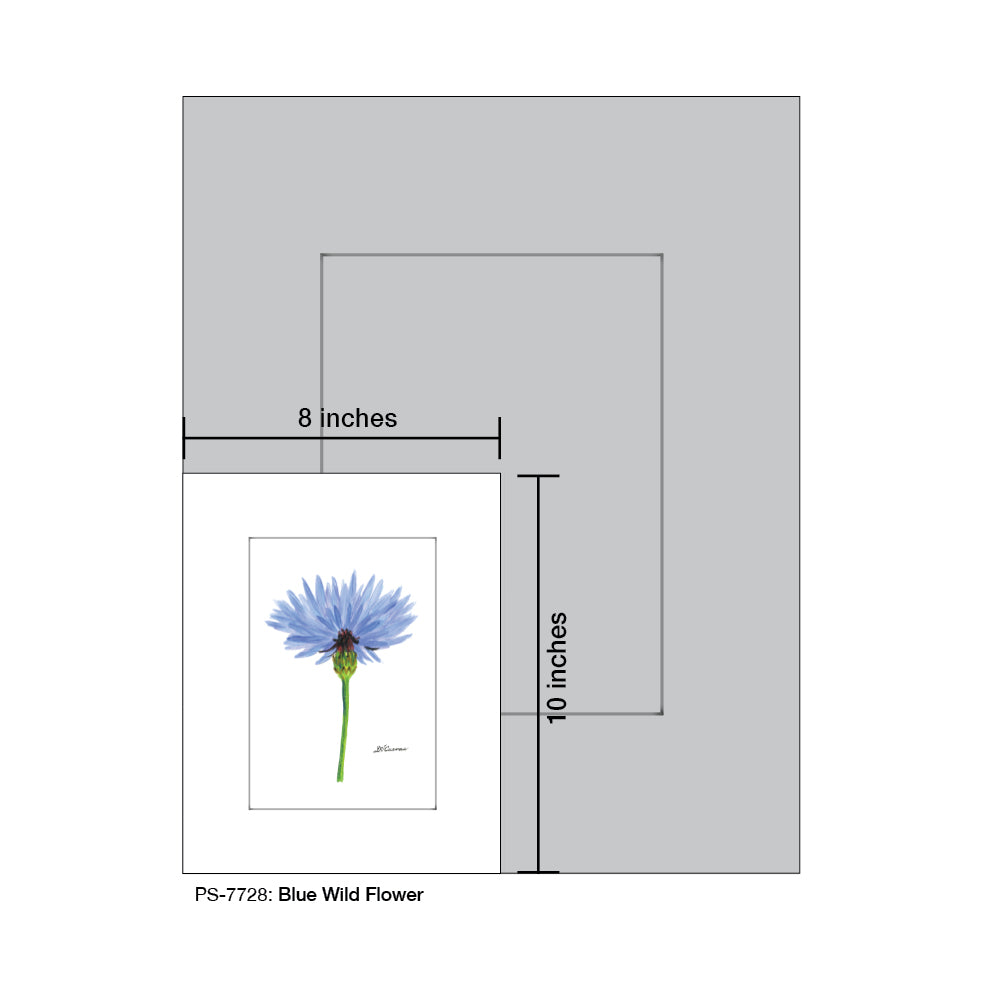 Blue Wild Flower Stem, Print (#7728)