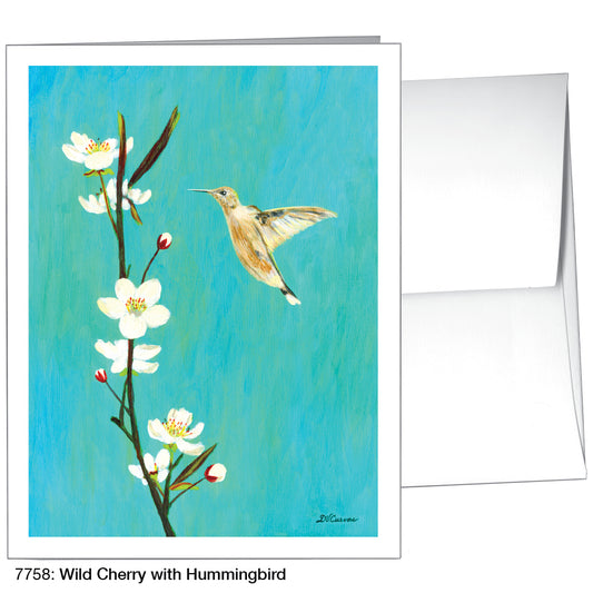 Wild Cherry With Hummingbird, Greeting Card (7758)