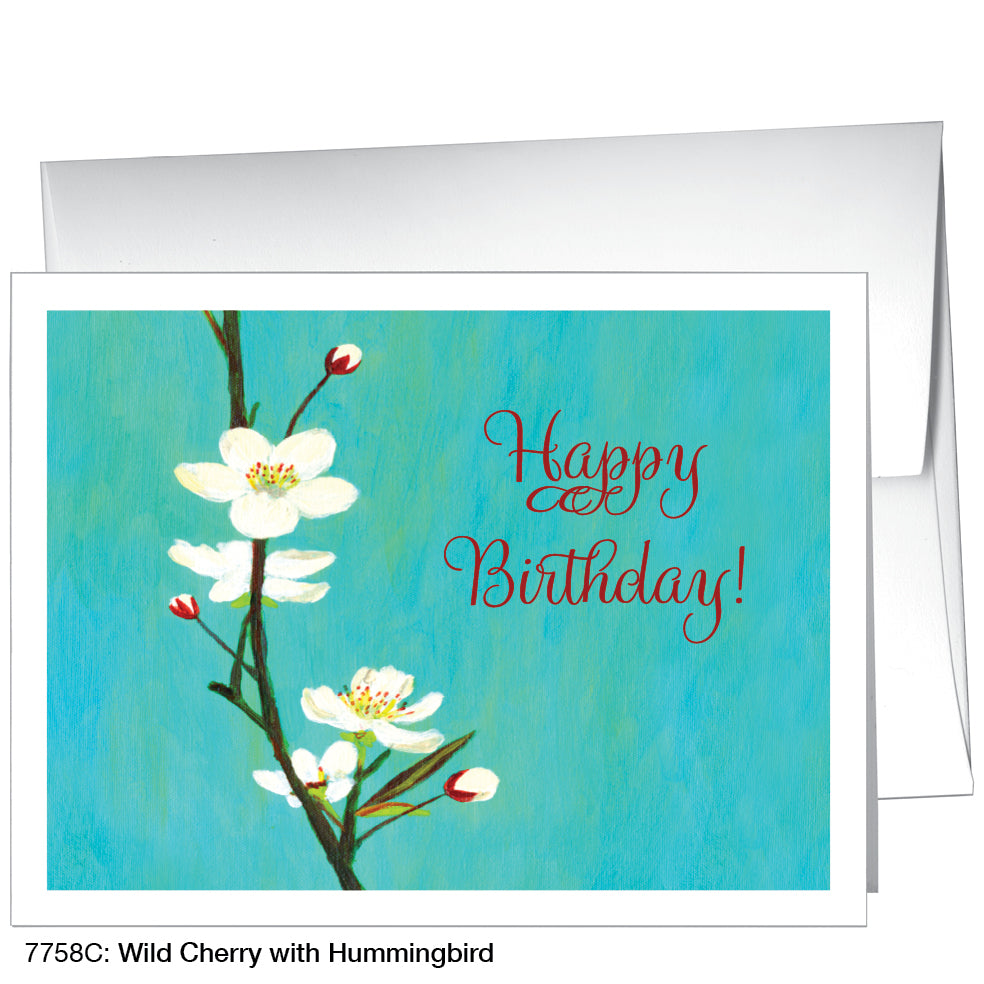 Wild Cherry With Hummingbird, Greeting Card (7758C)