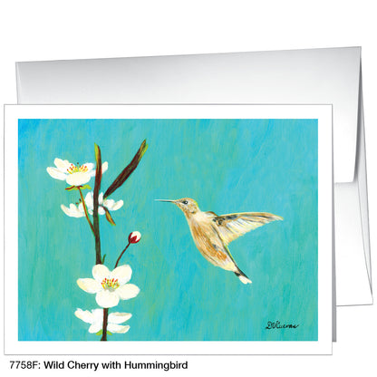 Wild Cherry With Hummingbird, Greeting Card (7758F)