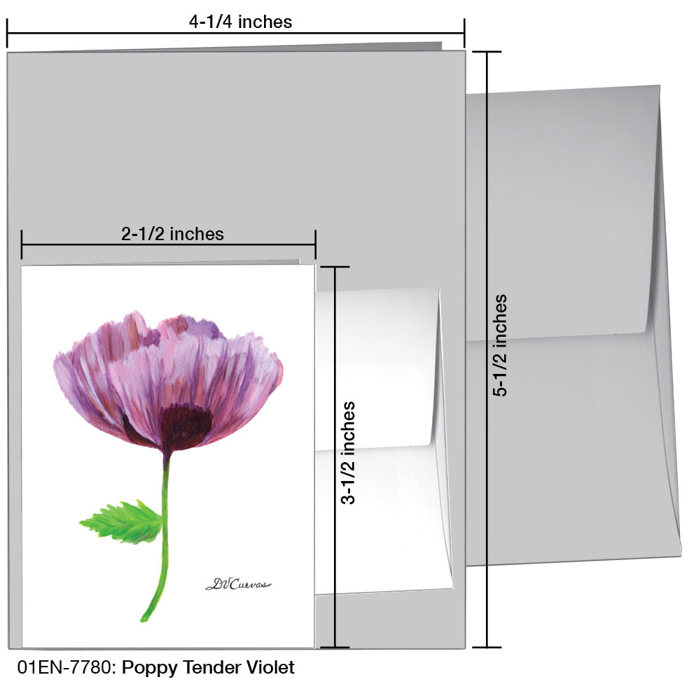 Poppy Tender Violet, Greeting Card (7780)