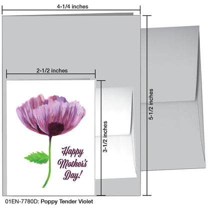 Poppy Tender Violet, Greeting Card (7780D)