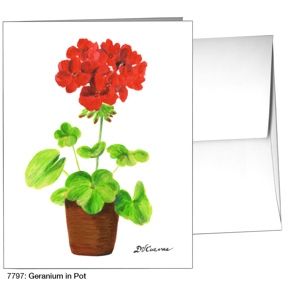 Geranium In Pot, Greeting Card (7797)