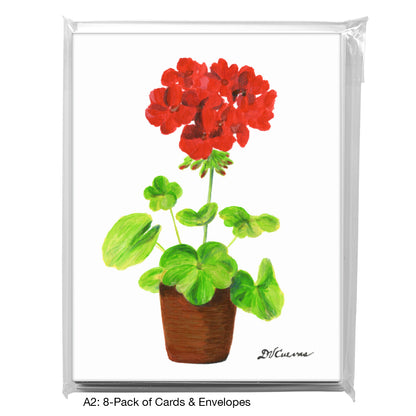 Geranium In Pot, Greeting Card (7797)