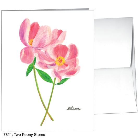 Two Peony Stems, Greeting Card (7821)