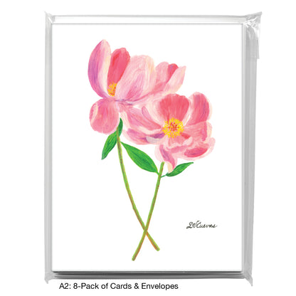 Two Peony Stems, Greeting Card (7821)