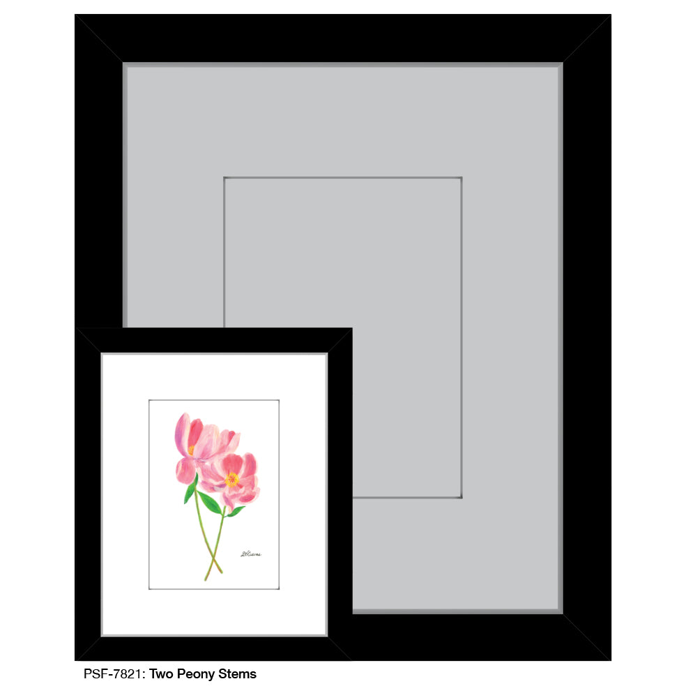 Two Peony Stems, Print (#7821)