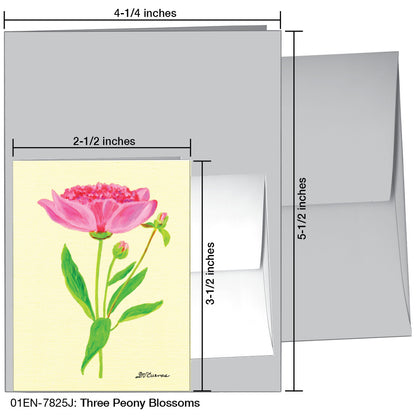 Three Peony Blossoms, Greeting Card (7825J)