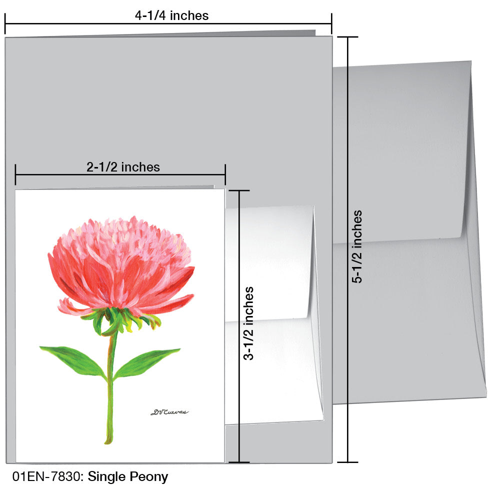 Single Peony, Greeting Card (7830)