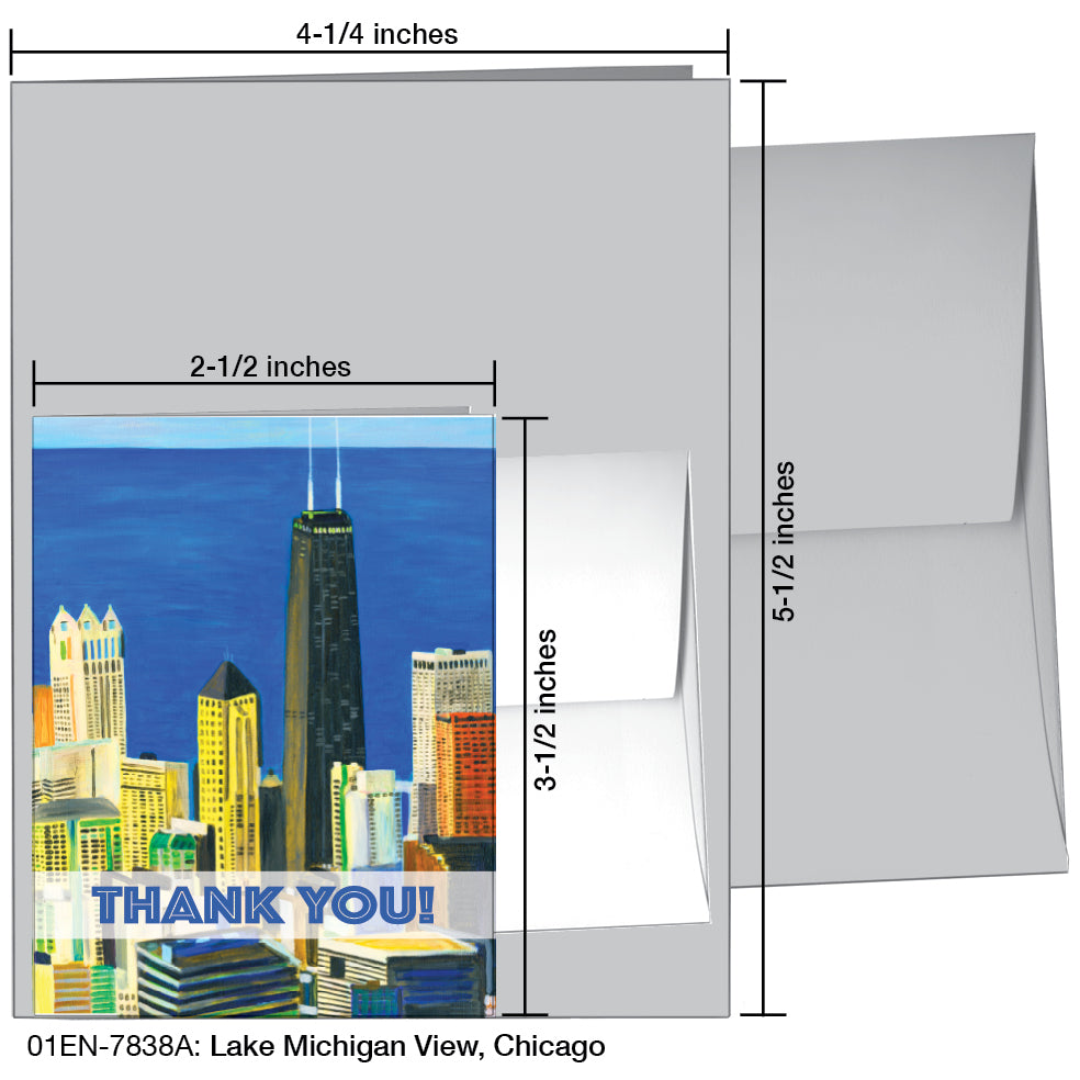 Lake Michigan View, Chicago, Greeting Card (7838A)