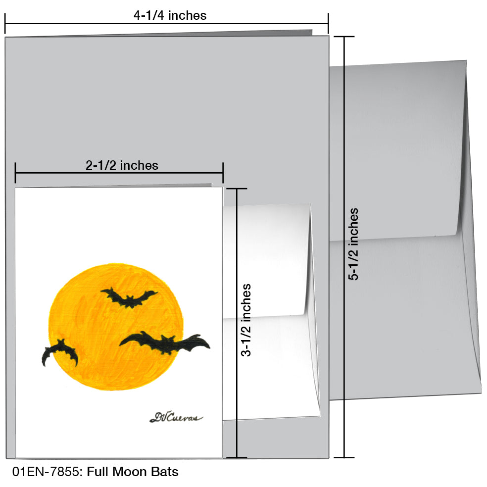 Full Moon Bats, Greeting Card (7855)