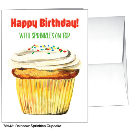 Rainbow Sprinkles Cupcake, Greeting Card (7894A)