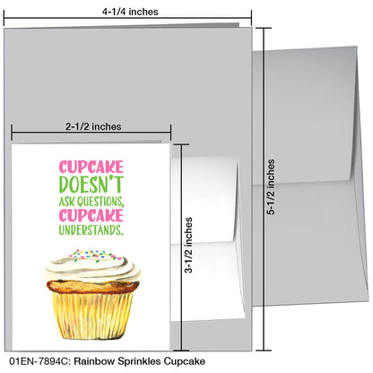 Rainbow Sprinkles Cupcake, Greeting Card (7894C)