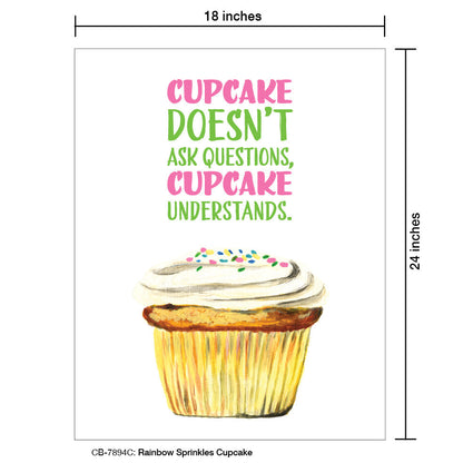 Rainbow Sprinkles Cupcake, Card Board (7894C)