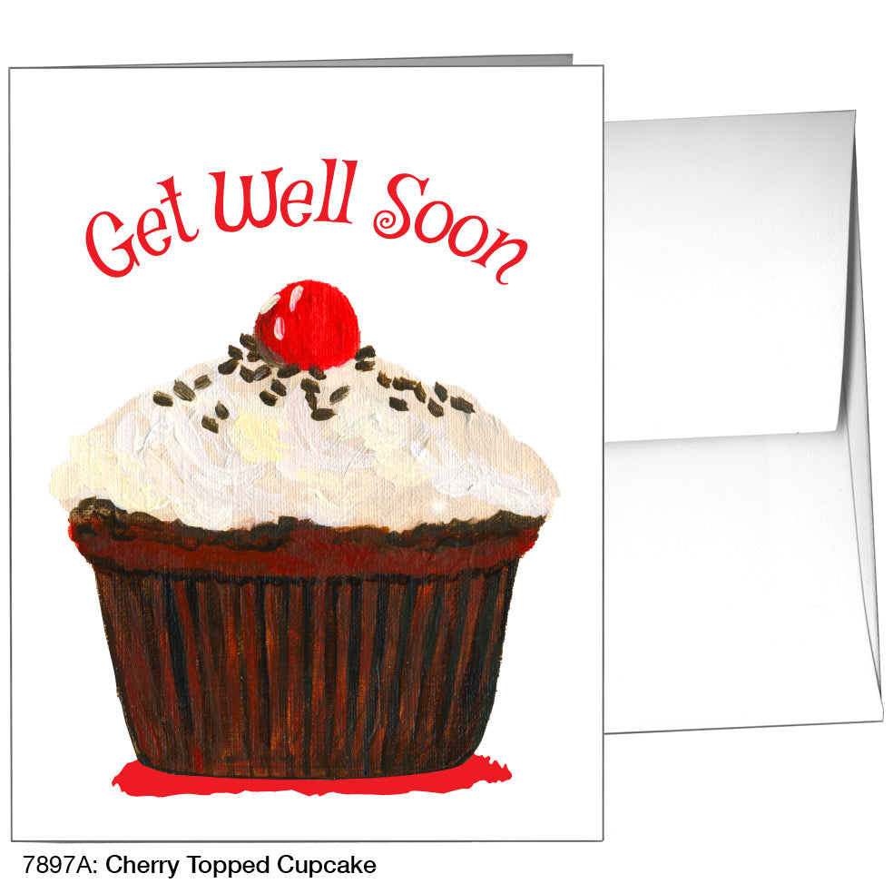 Cherry Topped Cupcake, Greeting Card (7897A)