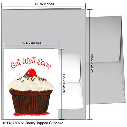 Cherry Topped Cupcake, Greeting Card (7897A)