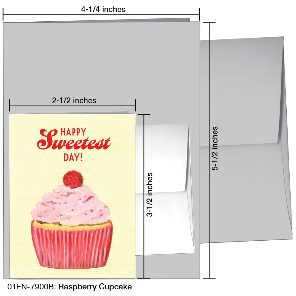 Raspberry Cupcake, Greeting Card (7900B)