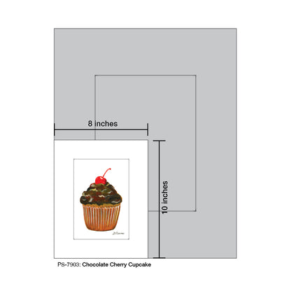 Chocolate Cherry Cupcake, Print (#7903)