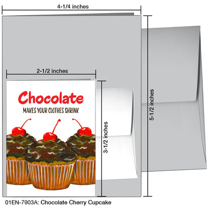 Chocolate Cherry Cupcake, Greeting Card (7903A)