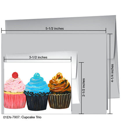 Cupcake Trio, Greeting Card (7907)