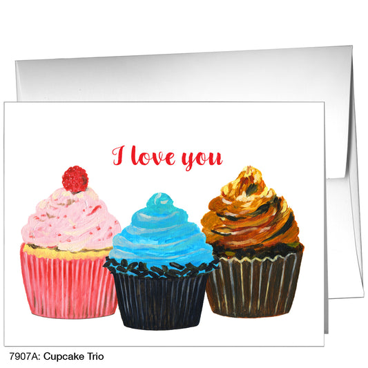 Cupcake Trio, Greeting Card (7907A)