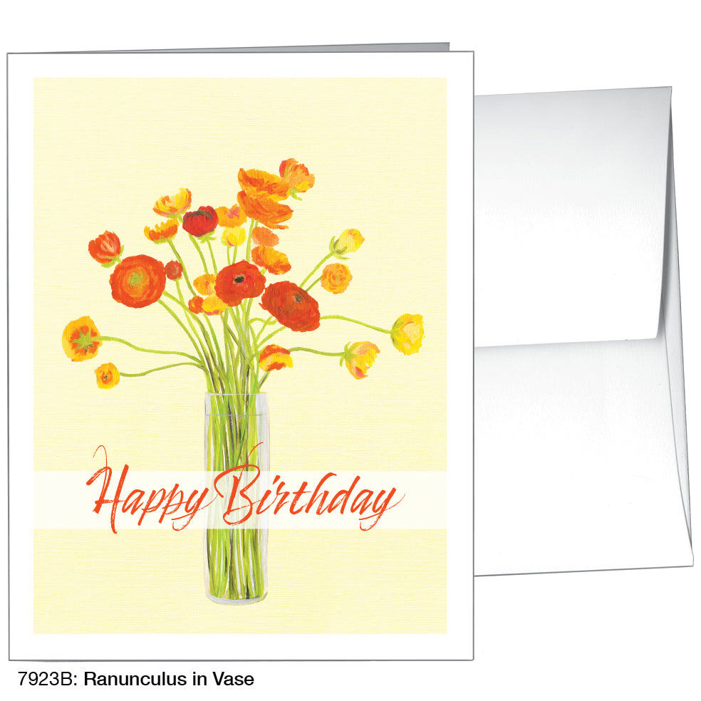 Ranunculus In Vase, Greeting Card (7923B)