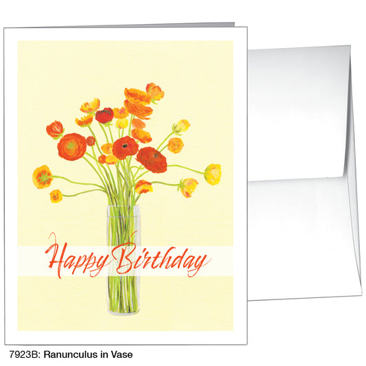 Ranunculus In Vase, Greeting Card (7923B)