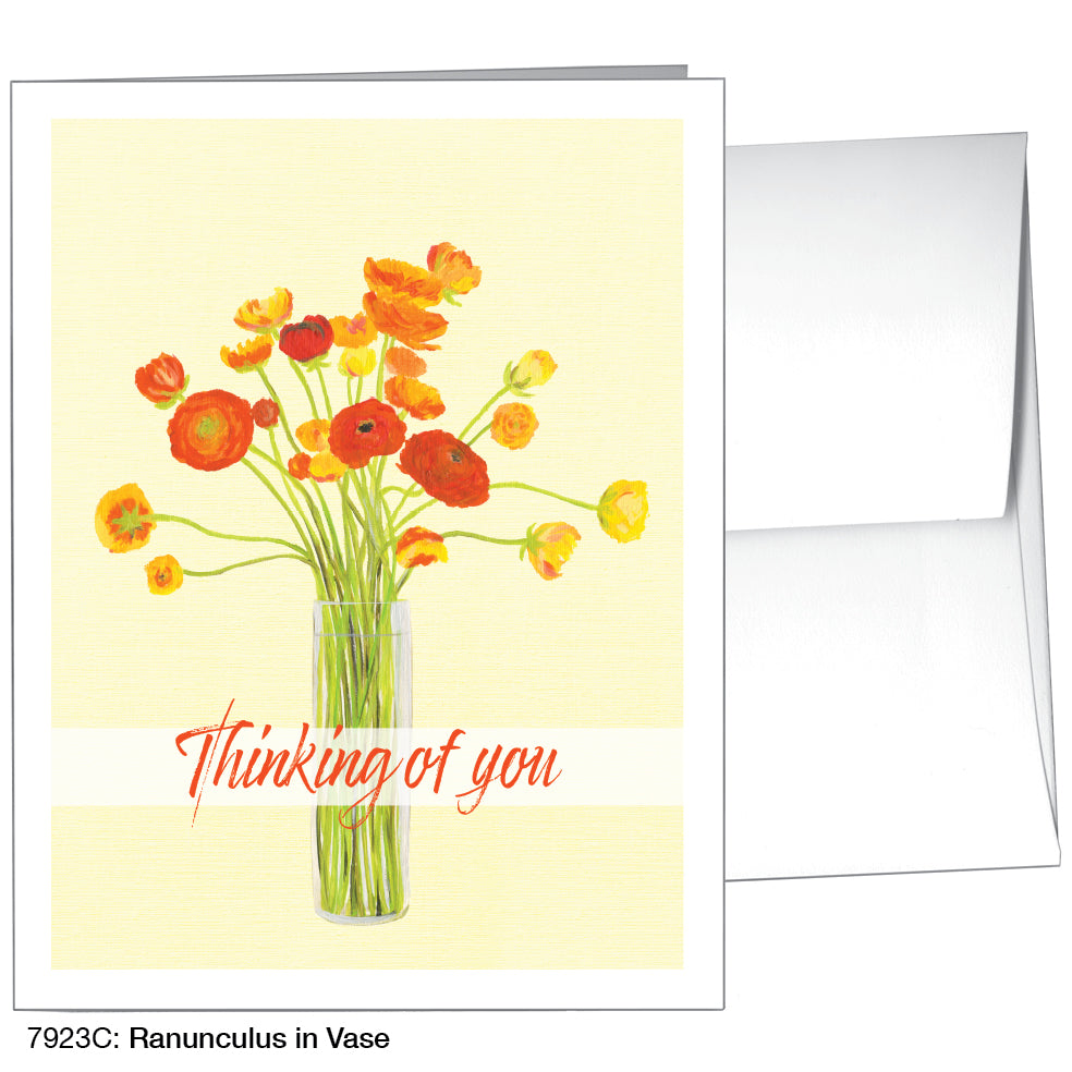 Ranunculus In Vase, Greeting Card (7923C)