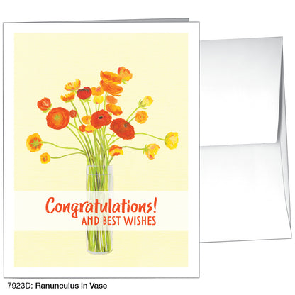 Ranunculus In Vase, Greeting Card (7923D)