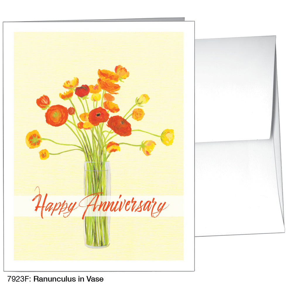 Ranunculus In Vase, Greeting Card (7923F)